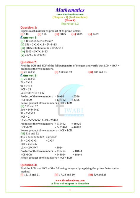 If you are searching for the textbook of matric class 10 in pdf format to download then you are at right page because here we have shared the 10th class math book pdf download punjab looking for the 12th class assessment scheme or combination or pairing scheme of computer science 2nd year ics? NCERT Solutions for class 10 Maths Chapter 1 Exercise 1.2 ...