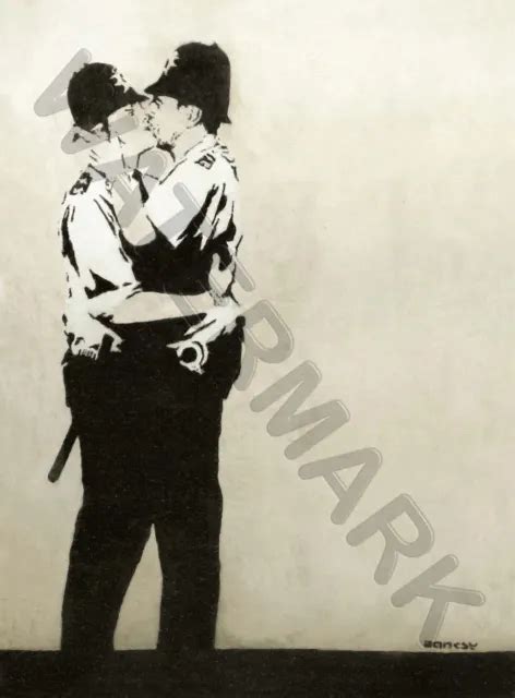 Banksy Kissing Coppers Graffiti Street Art Large Poster Art Print Lf3732 Eur 13 10 Picclick Fr
