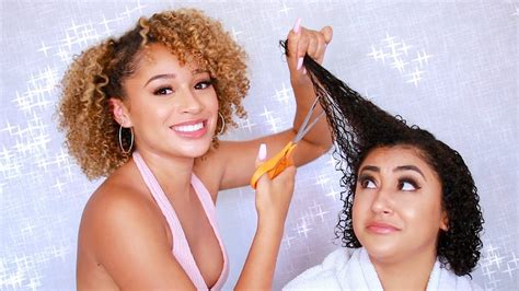 Doing My Sisters Curly Hair For The First Time Youtube