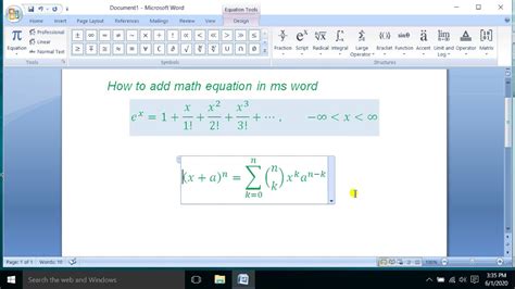 You can use writer's latex editor to insert and edit complex mathematical expressions in your document. how to add math equation in ms word - YouTube
