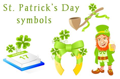 Saint Patricks Day Symbols St Patricks Day Icon Set Design Element