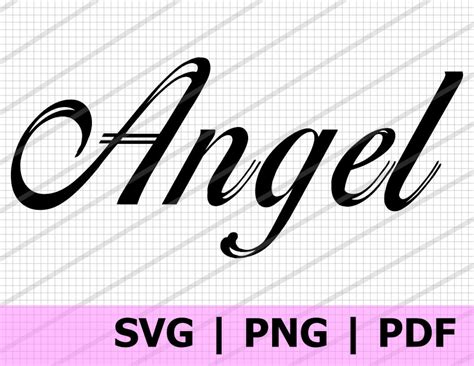 Angel Cursive Svg Cut File Design For Cricut Angel Word Png Etsy