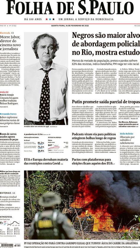 Capa Folha De Spaulo Domingo31 De Janeiro De 2021