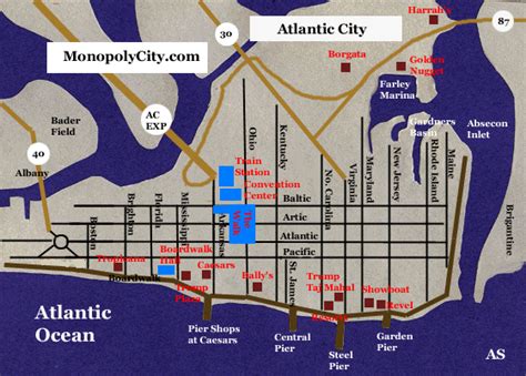 Atlantic City Hotels Map