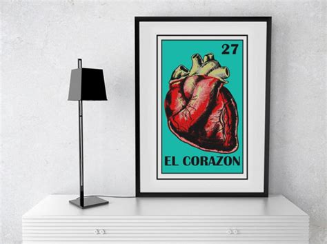 El Corazon Loteria Card Mexican Loteria Printable Mexican Etsy Canada