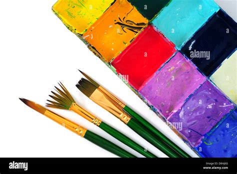 Watercolor Paints And Paintbrushes Stock Photo Alamy
