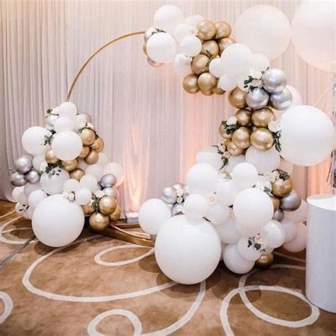 White And Gold Balloon Wedding Backdrop Ideas Emmalovesweddings