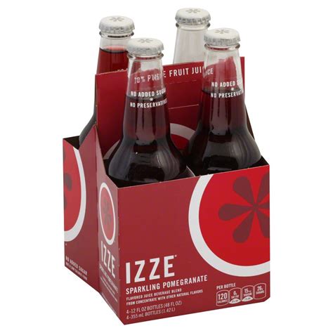 Izze Sparkling Juice Pomegranate 4 Pack 480 Fo Pack Of