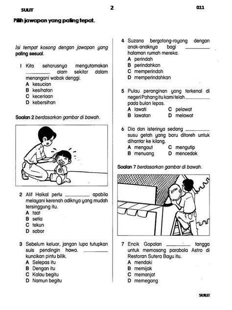 bicara kehidupan Soalan Pemahaman Bahasa Melayu Tahun 4.