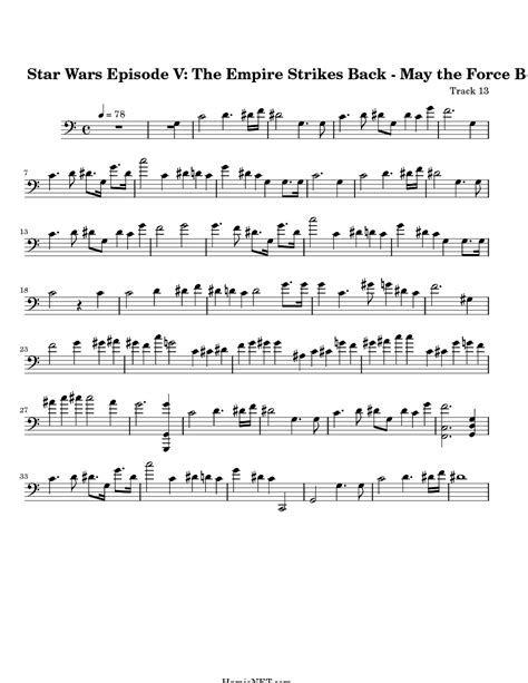 One really fun part is that since many of these melodies are not originally trumpet parts in the movie score, you can. Star Wars Episode V: The Empire Strikes Back - May the Force Be With You Sheet Music - Star Wars ...