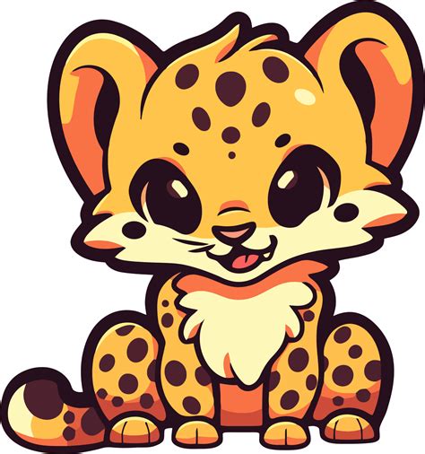 A Cute Cheetah Sitting Ai Generative 24525373 Png