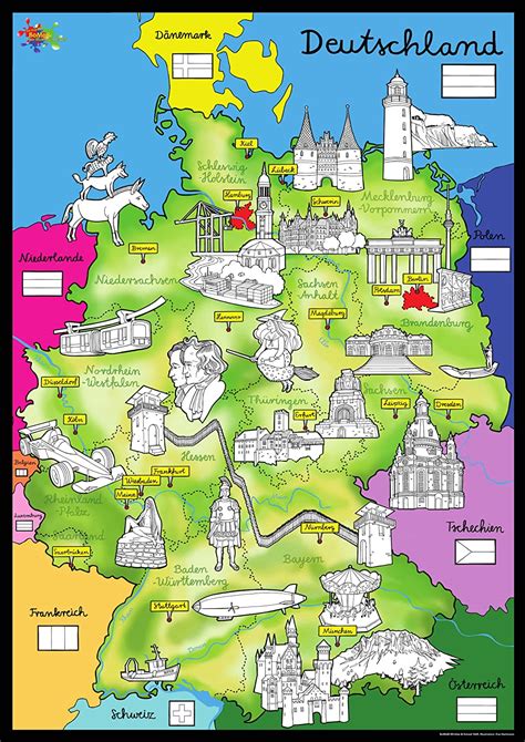 Partizip:〉 fest umrissene (fest abgegrenzte, klare) vorstellungen. Deutschlandkarte Zum Ausmalen