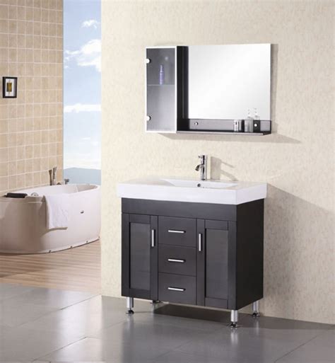 The style of contemporary bathroom lighting seems to incorporate polished chrome, brushed nickel, clear glass, or matte black and grey tones into the design of these inexpensive vanity light fixtures. 36 Inch Modern Espresso Single Sink Bathroom Vanity