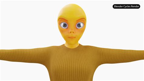 alien female cartoon 3d model cgtrader