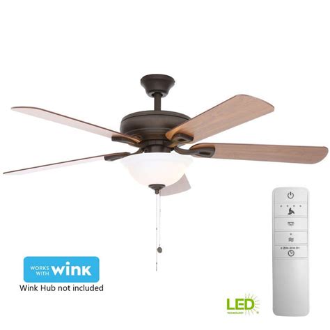 On a ceiling fan remote control, the controls for the fan speed should be separate from the controls for the lights to prevent confusion. Hampton Bay Rothley 52 in. LED Indoor Oil-Rubbed Bronze ...