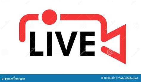 Live Stream In Camera Shape Concept Stock Vector Illustration For