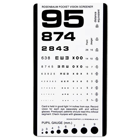 When finished with the test, press submit at the bottom of the chart to see your results. Rosenbaum Pocket Eye Vision Card - Hopkins Medical Products