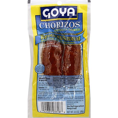 Goya Chorizos Reduced Sodium Hispanic Foodtown