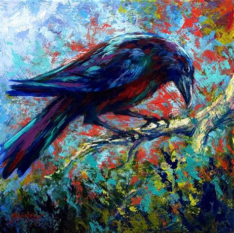 Lone Raven Painting By Marion Rose