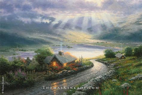 Thomas Kinkade Painted Emerald Isle Cottage In 1994 Portraying The Rolling Green Hills Of