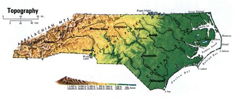 North Carolina Topographic Map Free Topographical Map Of North Carolina