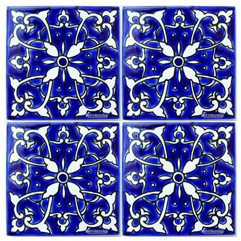 Blue Mediterranean Ceramic Tile Bathroom Tiles Kitchen Backsplash