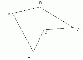 View interior angles and exterior angles. Irregular multi sided polygon