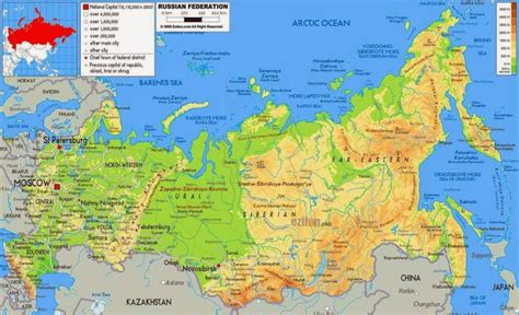 Geografija Rusije Karta Rusije Geografska Karta Isto Na Europa Europa