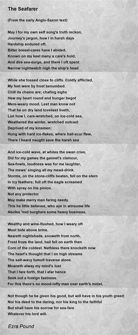 The Seafarer Poem By Ezra Pound Poem Hunter