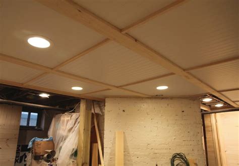 Suspended acoustic panel ceilings are not attractive and finished drywalled ceilings are not accessible. 7 Cheap Basement Ceiling Ideas October 2017 - Toolversed