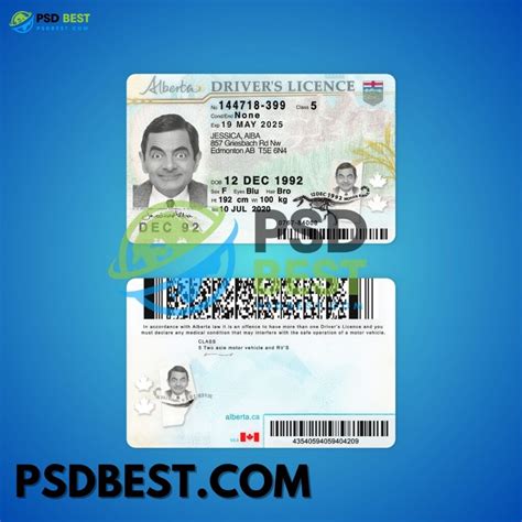 Canada Alberta Driving License Fully Editable Psd Template V1 Psd Best