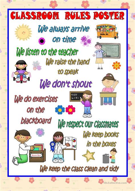 Classroom Rules Poster English Esl Worksheets For Distance Learning