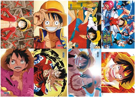 8 Pcsset Different Designs A3 Posters Japanese Anime One Piece