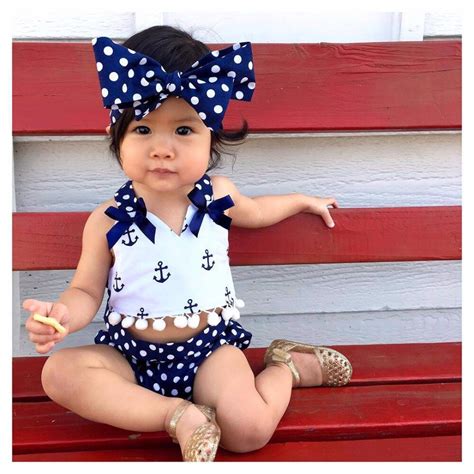 Summer Baby Girl Clothes Newborn Baby Clothes Set 3pcs Fashion Boat