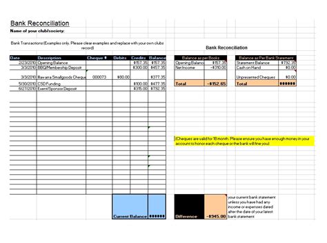 55 Useful Bank Reconciliation Template Redlinesp