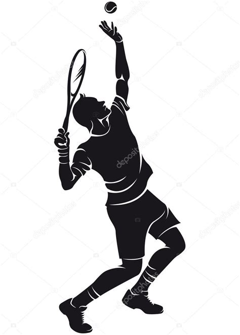 Wenn dieser verwundet ist, ist es immer praktisch, eine. Tennisspieler, Silhouette - Vektorgrafik: lizenzfreie ...
