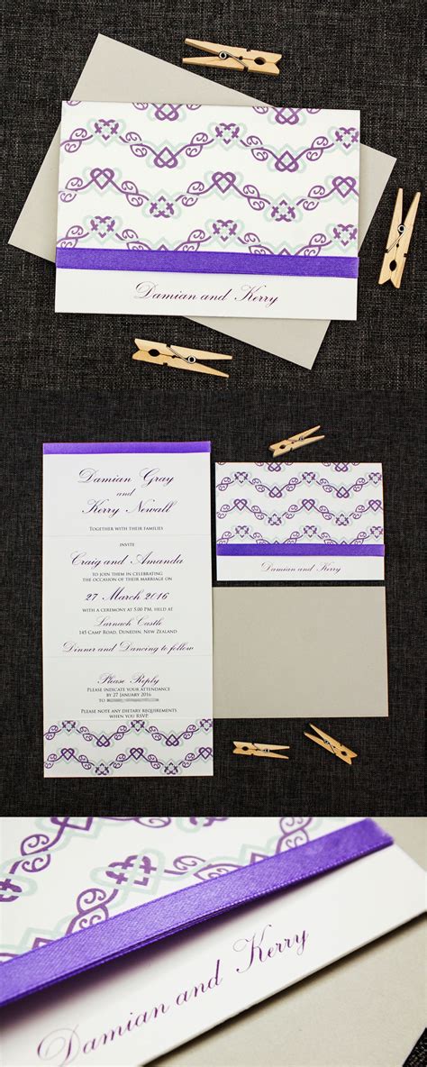 Weddings are the only thing we do! Combined Kiwi and Celtic Wedding Invitation - Be My Guest ...
