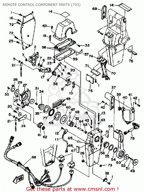 Yamaha 703 remote control box wiring diagram. Yamaha 115eth 1987 Remote Control Component Parts (703 ...