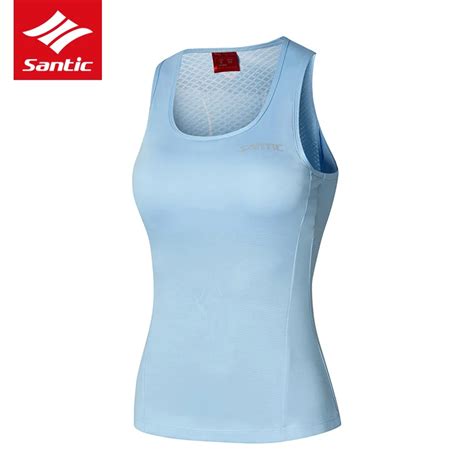 Cycling Jerseys Women Sleeveless Santic Quick Dry Outdoor Sports Summer Breathable Mtb Road Bike