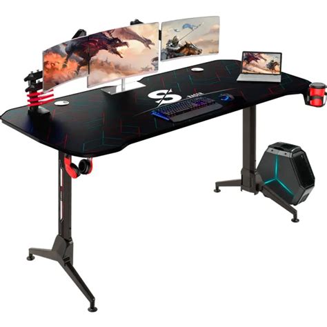 Walnew 63 Inches Y Shaped Legs Adjustable Height Computer Gaming Desk