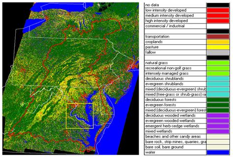 A Chesapeake Bay Watershed Map Of Land Cover The Watershed Boundary