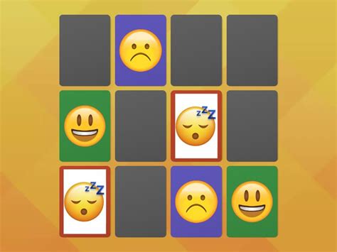 Feelings And Emotions Memory Game Matching Pairs