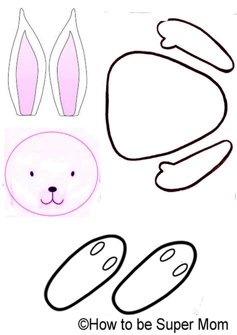 Easter bunny face cake template. Cook N' Bake with Super Mom: Easter bunny crafts