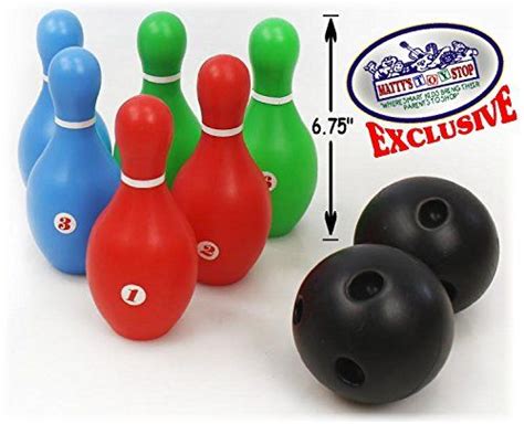 Mattys Toy Stop 6 Pin Multicolor Plastic Bowling Set For Kids 8 Pieces