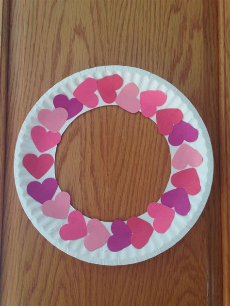 Valentines Day Heart Wreath Craft Paper Plate Craft Valentines