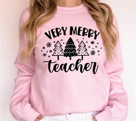 Very Merry Teacher Christmas Svg Teacher Christmas Svg Etsy
