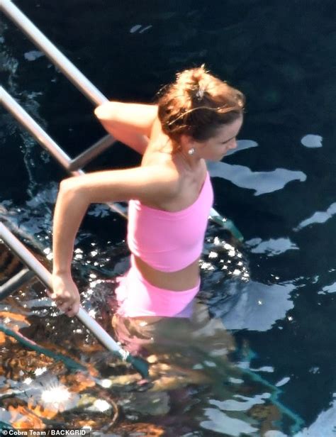 Picture Exclusive Emma Watson Slips Into A Neon Pink Bikini For A Day