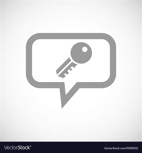 Key Grey Message Icon Royalty Free Vector Image