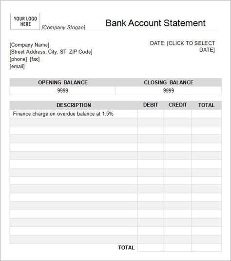 Free Statement Of Account Templates Word Excel Sheet PDF