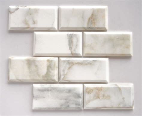 Calacatta Oro Marble 3x6 Deep Beveled Honed Subway Tile Standard